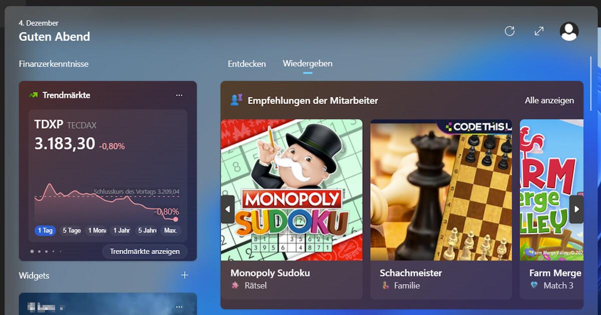 Gefallen dir die Widgets von Windows 10 oder 11 besser für Gaming?