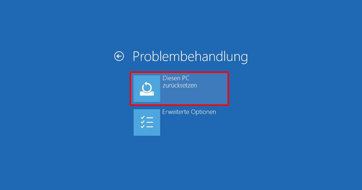 Zurücksetzen als bestes Windows 11 Reparatur Tool von Microsoft