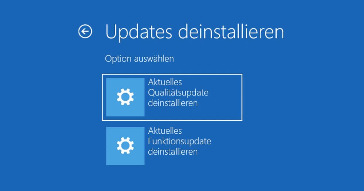 Aktuelle Updates von Windows 11 deinstallieren