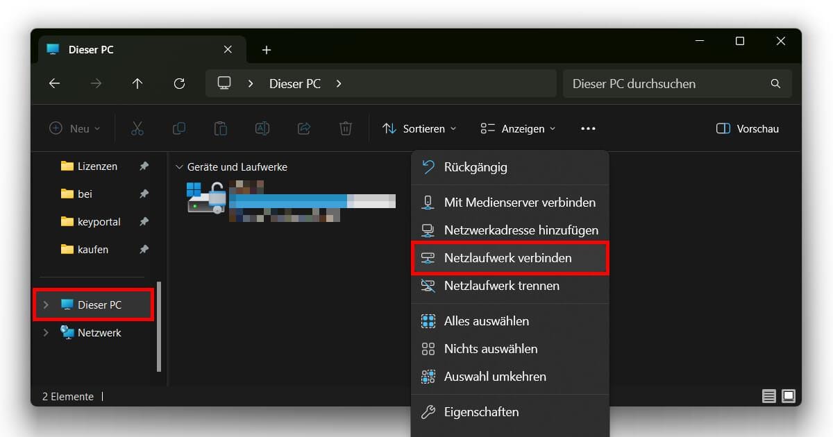 So lässt sich ein Netzlaufwerk verbinden in Windows 11