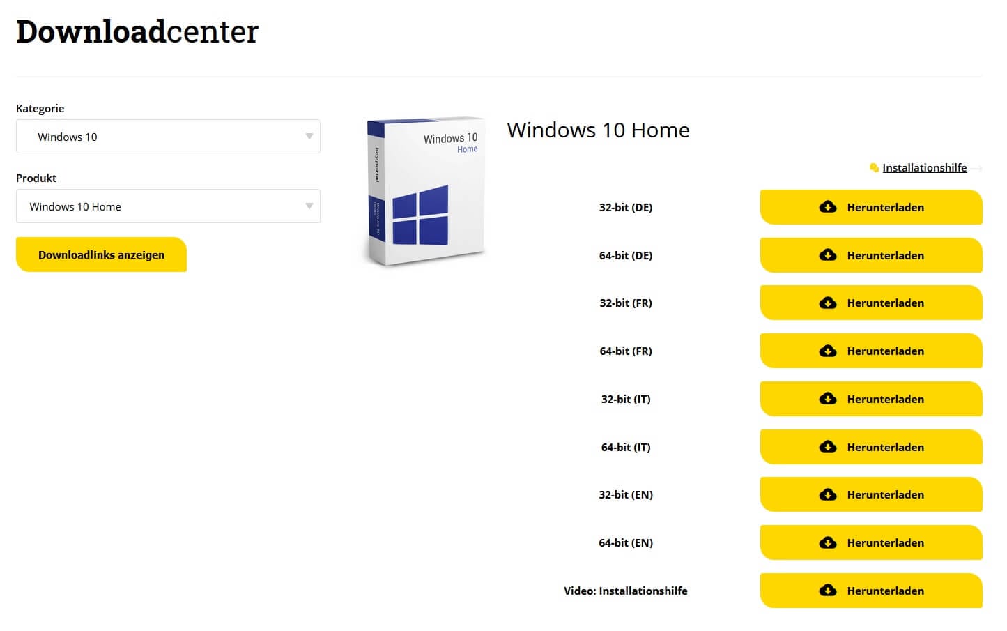 Im Downloadcenter von keyportal.ch die passende Ausführung herunterladen