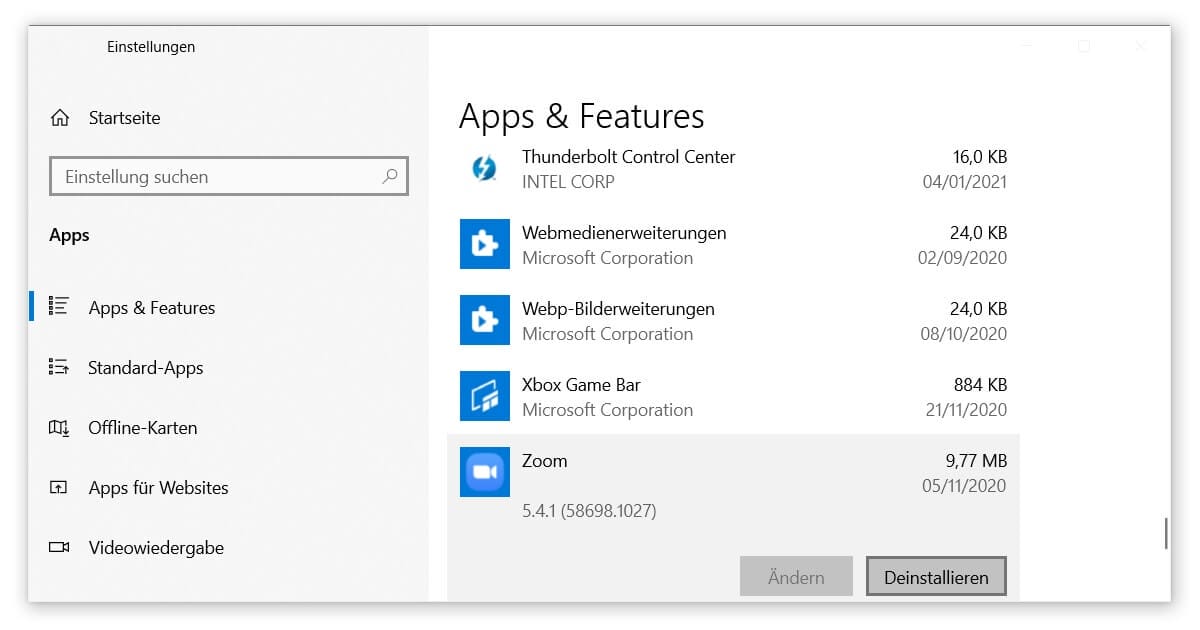 Apps deinstallieren, um Fehler beim Upgrade von Windows 10 zu verhindern