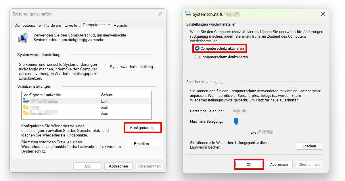 Automatisch Windows 11 Systemwiederherstellungspunkt erstellen