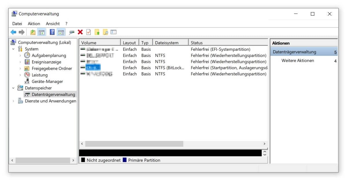 Alle lokalen Datenspeicher nutzen und verwalten