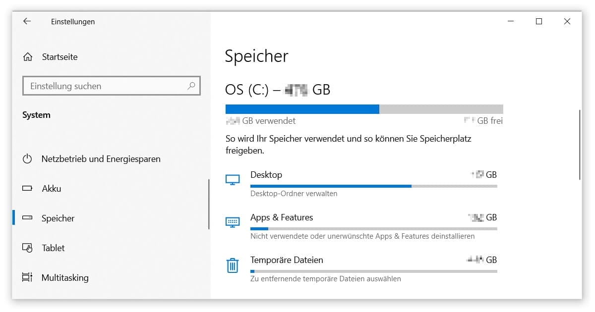 Über die Datenträgerbereinigung die Festplatte aufräumen