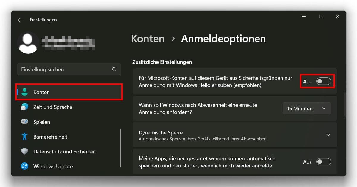 Jetzt Windows 11 automatisch anmelden lassen