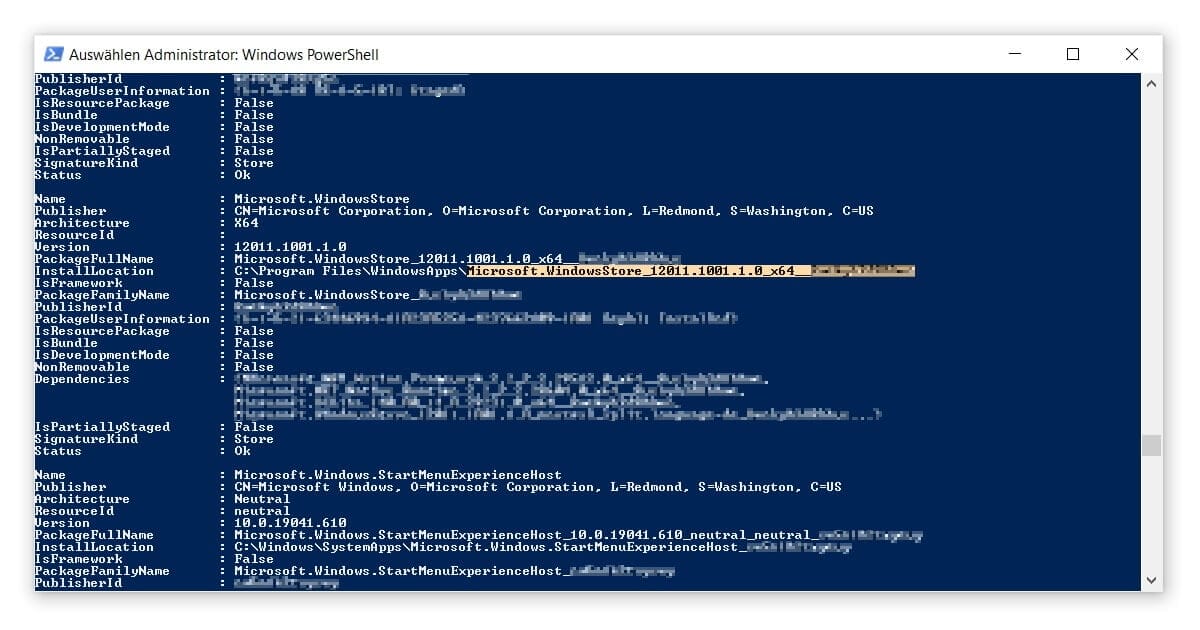 Mithilfe der PowerShell den Windows Store neu installieren