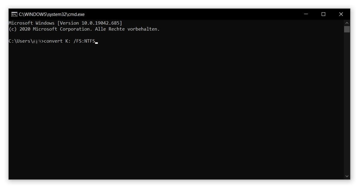 Zu NTFS von FAT32 formatieren