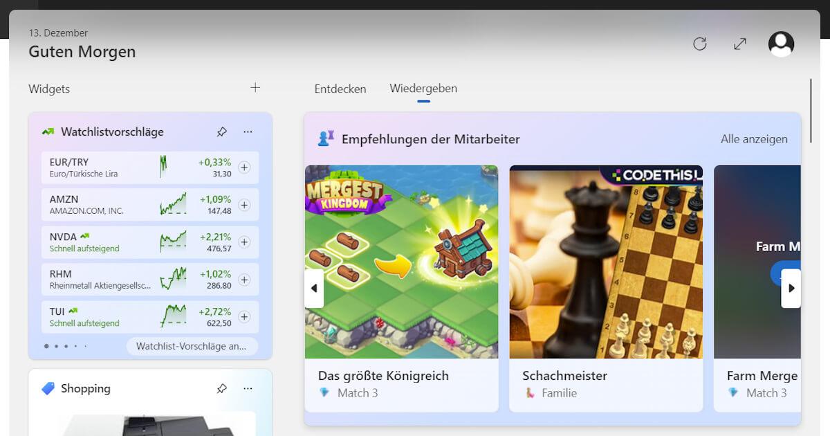 Bleibe mit deinen persönlichen Widgets stets aktuell