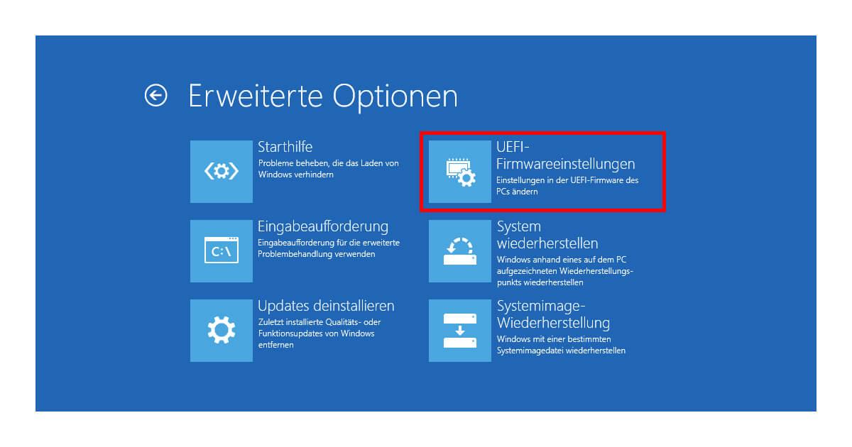 UEFI oder BIOS öffnen in Windows 11