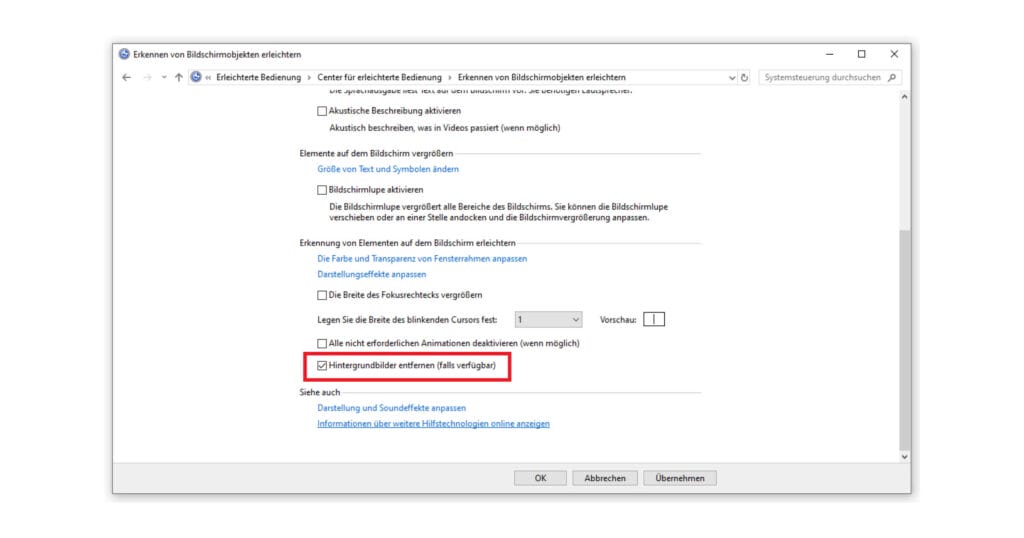Im Menü von Windows 10 die Meldung entfernen