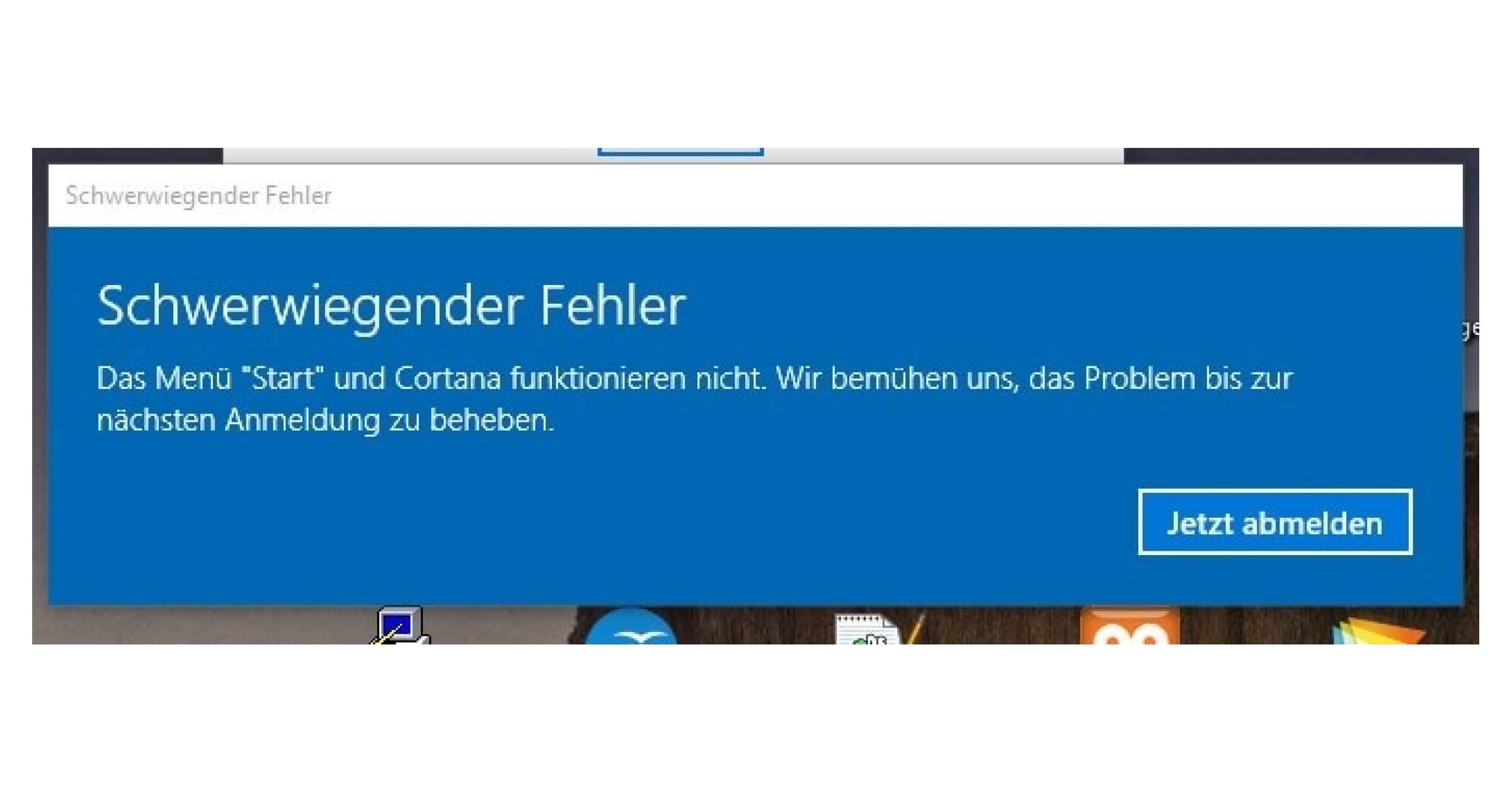 Cortana funktioniert nicht, dann siehst du diese Meldung